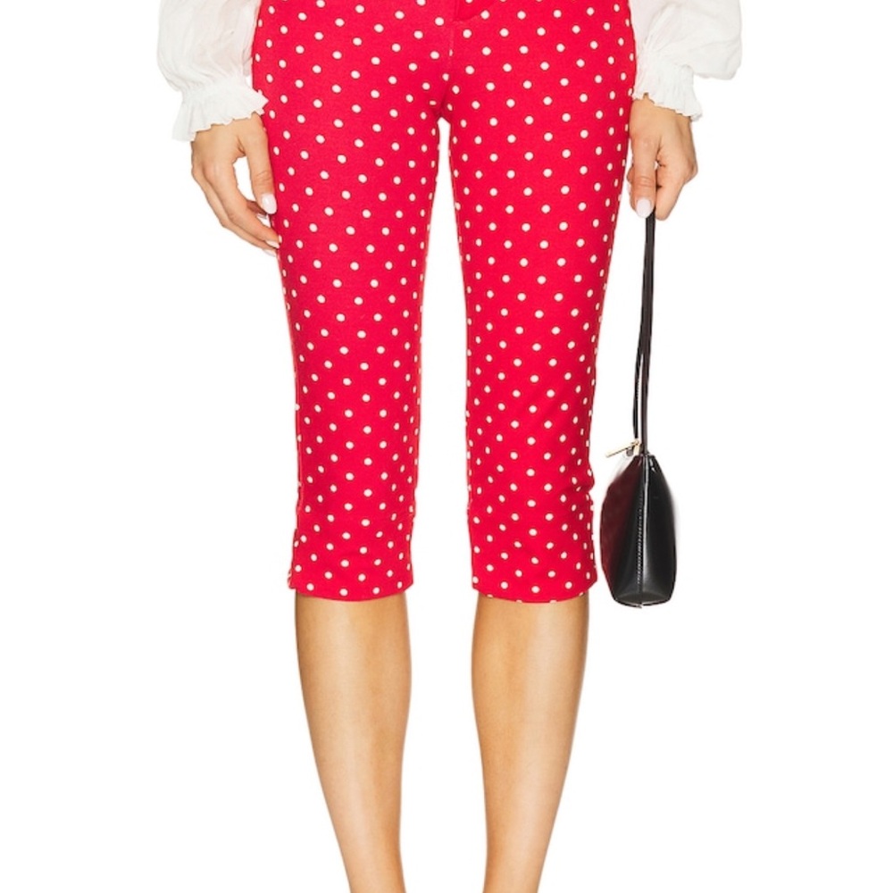 Free People Red Polka Dot Capri Pants